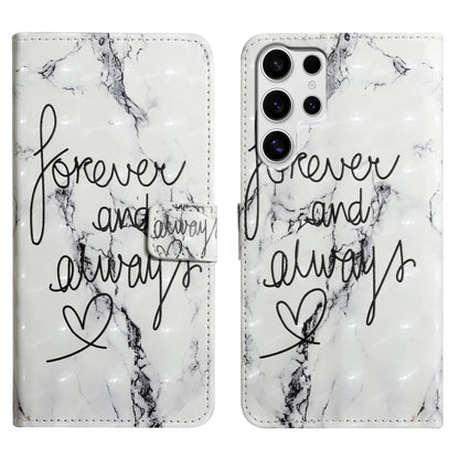 For Samsung Galaxy S25 Ultra 5G Oil Embossed 3D Drawing Leather Phone Case(Words Marble) by buy2fix