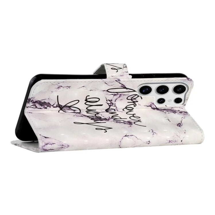For Samsung Galaxy S25 Ultra 5G Oil Embossed 3D Drawing Leather Phone Case(Words Marble) by buy2fix