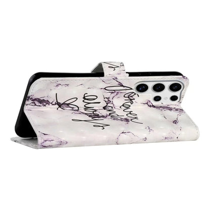 For Samsung Galaxy S25 Ultra 5G Oil Embossed 3D Drawing Leather Phone Case(Words Marble) by buy2fix