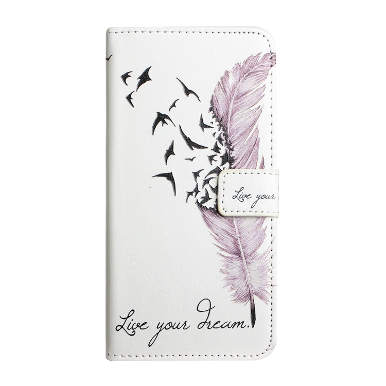 For Samsung Galaxy S25 Ultra 5G Oil Embossed 3D Drawing Leather Phone Case(Feather) by buy2fix