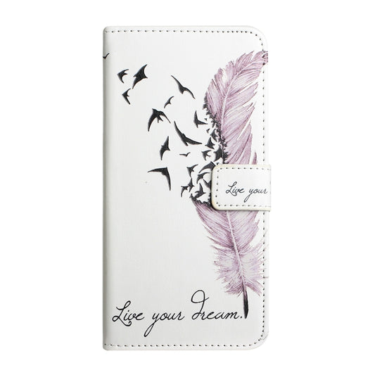 For Samsung Galaxy S25 Ultra 5G Oil Embossed 3D Drawing Leather Phone Case(Feather) by buy2fix