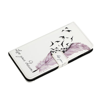For Samsung Galaxy S25 Ultra 5G Oil Embossed 3D Drawing Leather Phone Case(Feather) by buy2fix