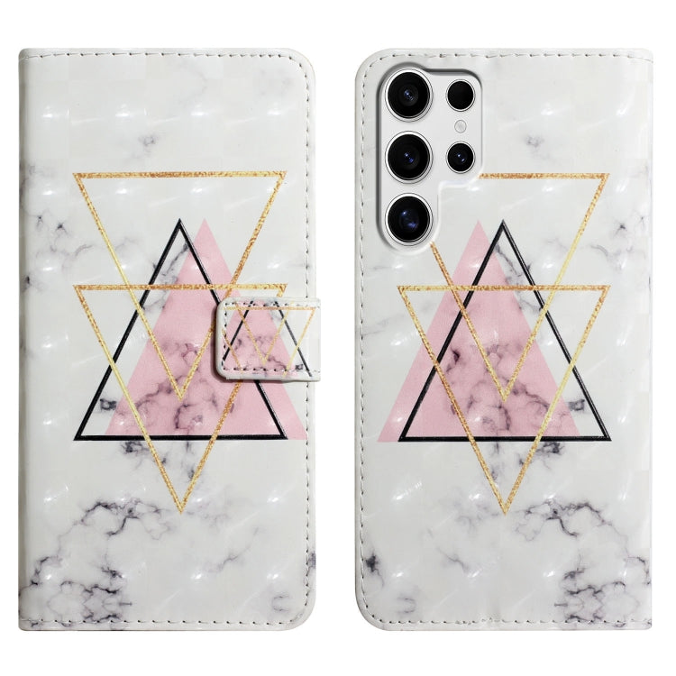 For Samsung Galaxy S25 Ultra 5G Oil Embossed 3D Drawing Leather Phone Case(Triangular Marble) by buy2fix