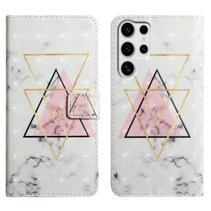 For Samsung Galaxy S25 Ultra 5G Oil Embossed 3D Drawing Leather Phone Case(Triangular Marble) by buy2fix