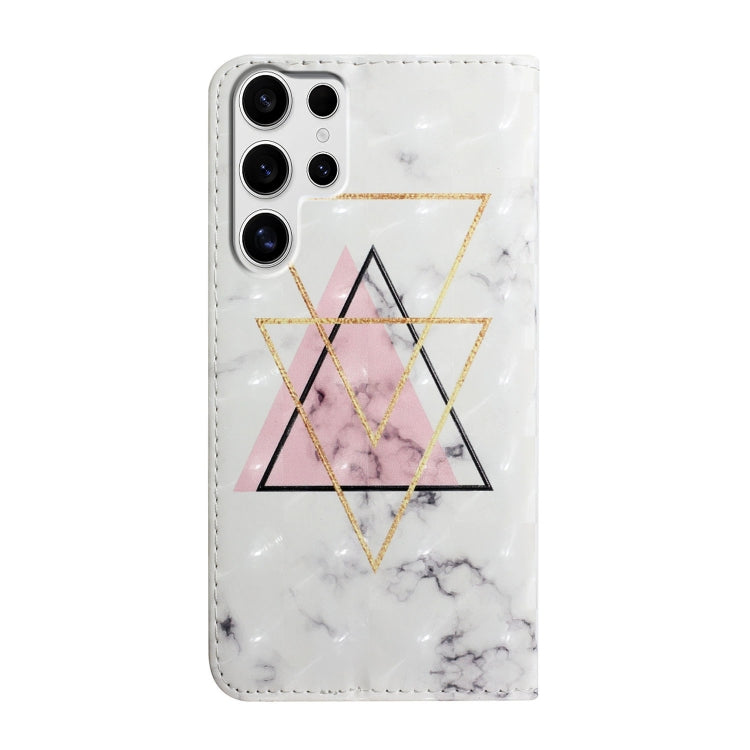 For Samsung Galaxy S25 Ultra 5G Oil Embossed 3D Drawing Leather Phone Case(Triangular Marble) by buy2fix