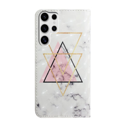 For Samsung Galaxy S25 Ultra 5G Oil Embossed 3D Drawing Leather Phone Case(Triangular Marble) by buy2fix