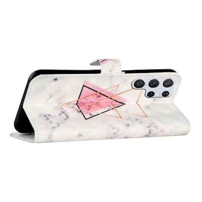 For Samsung Galaxy S25 Ultra 5G Oil Embossed 3D Drawing Leather Phone Case(Triangular Marble) by buy2fix