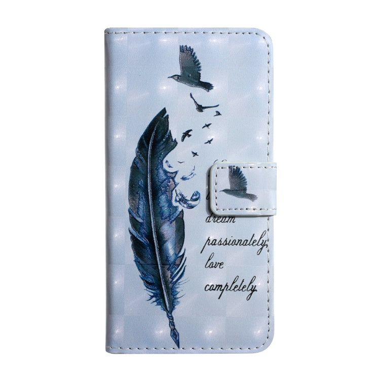 For Samsung Galaxy S25 Ultra 5G Oil Embossed 3D Drawing Leather Phone Case(Blue Feather) by buy2fix