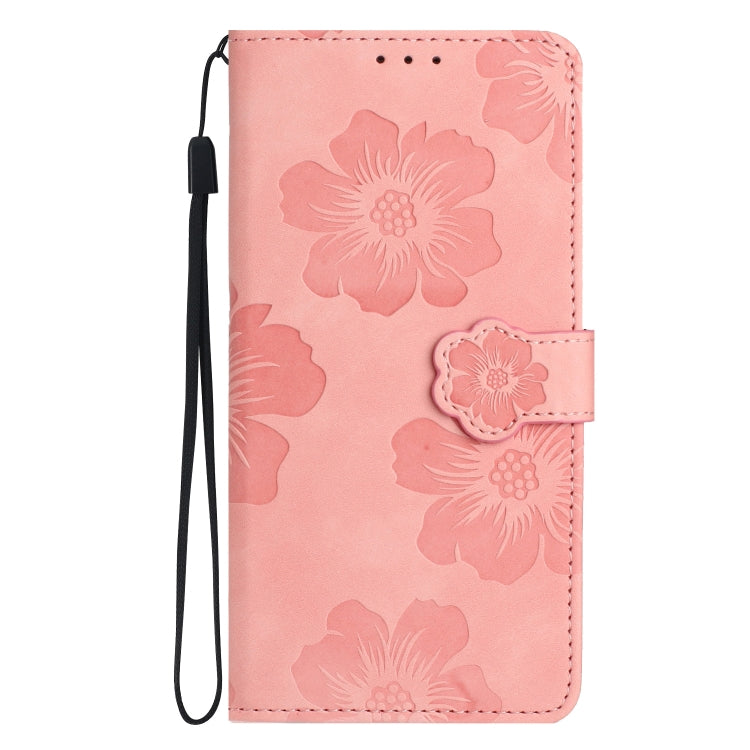 For Samsung Galaxy S25 5G Flower Embossing Pattern Leather Phone Case(Pink) by buy2fix