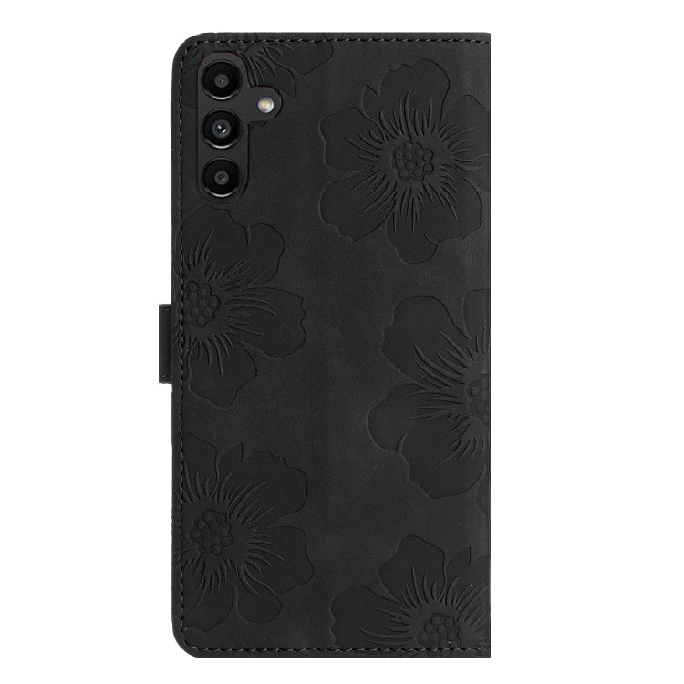 For Samsung Galaxy S25 5G Flower Embossing Pattern Leather Phone Case(Black) by buy2fix