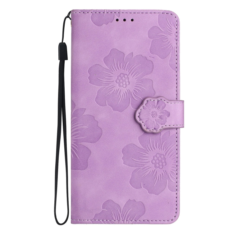 For Samsung Galaxy S25+ 5G Flower Embossing Pattern Leather Phone Case(Purple) by buy2fix