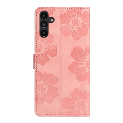 For Samsung Galaxy S25+ 5G Flower Embossing Pattern Leather Phone Case(Pink) by buy2fix