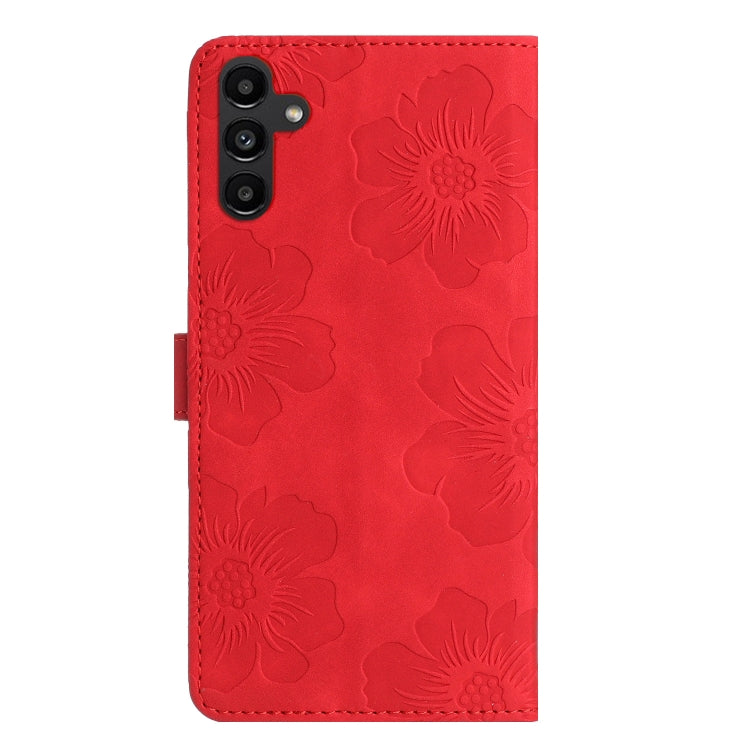 For Samsung Galaxy S25+ 5G Flower Embossing Pattern Leather Phone Case(Red) by buy2fix