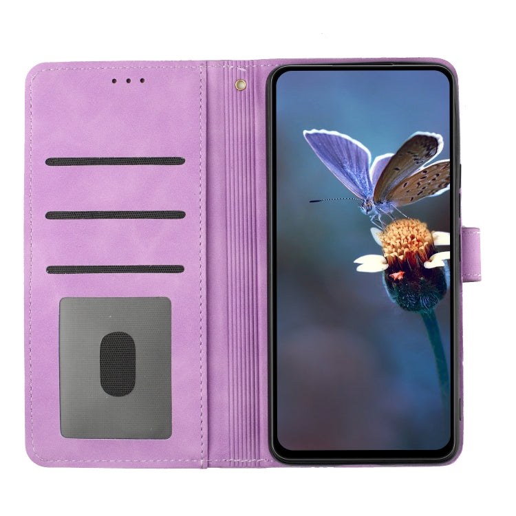 For Samsung Galaxy S25 Ultra 5G Flower Embossing Pattern Leather Phone Case(Purple) by buy2fix