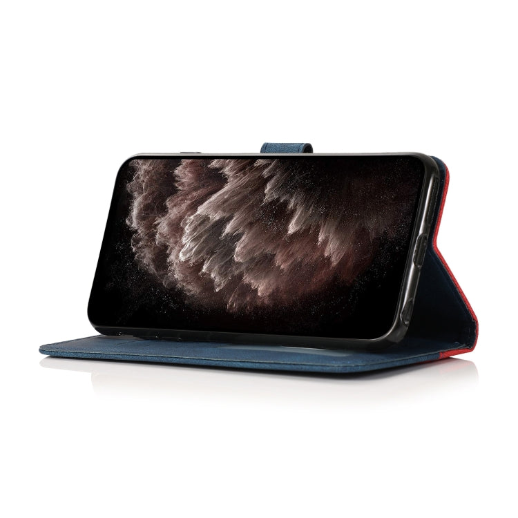 For Samsung Galaxy S25+ 5G Dual-color Stitching Leather Phone Case(Red Blue) by buy2fix