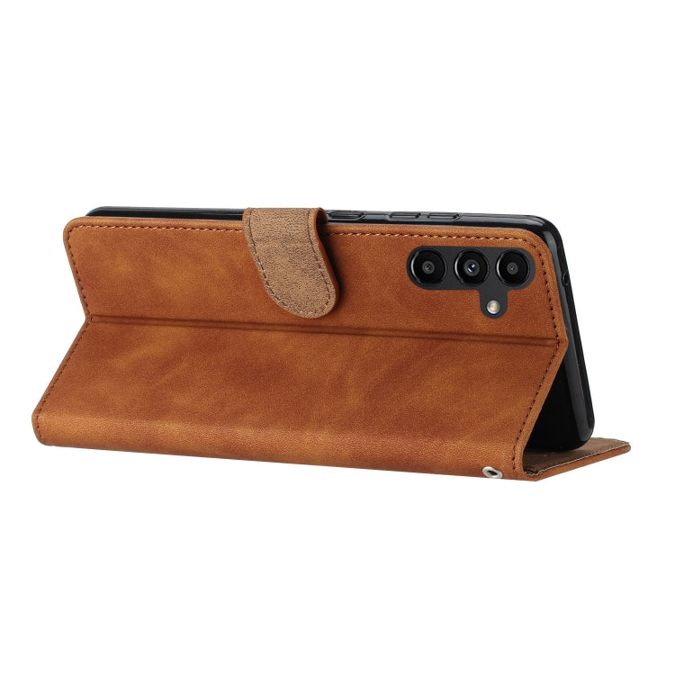 For Samsung Galaxy S25 5G Seven Butterflies Embossed Leather Phone Case(Brown) by buy2fix