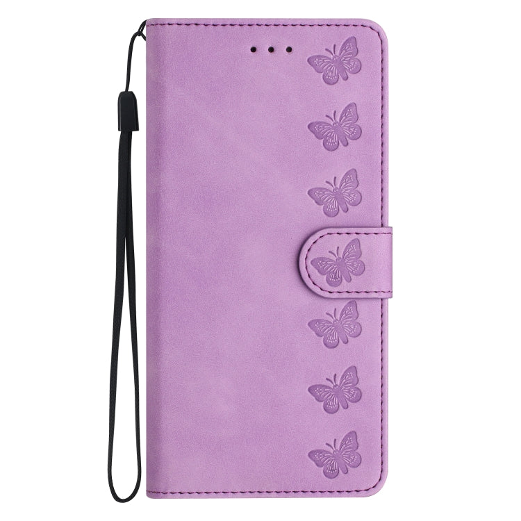 For Samsung Galaxy S25 5G Seven Butterflies Embossed Leather Phone Case(Purple) by buy2fix