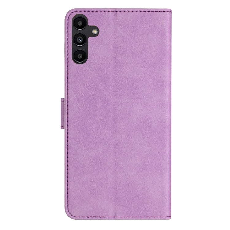 For Samsung Galaxy S25 5G Seven Butterflies Embossed Leather Phone Case(Purple) by buy2fix