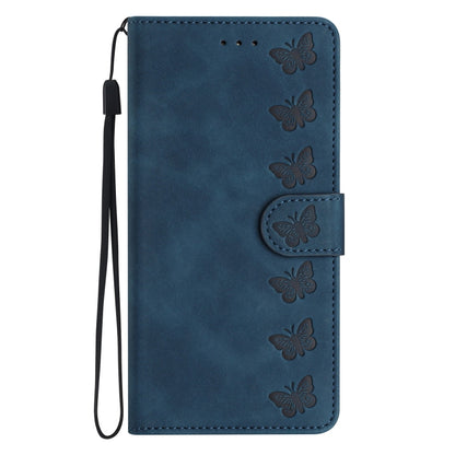 For Samsung Galaxy S25 5G Seven Butterflies Embossed Leather Phone Case(Blue) by buy2fix