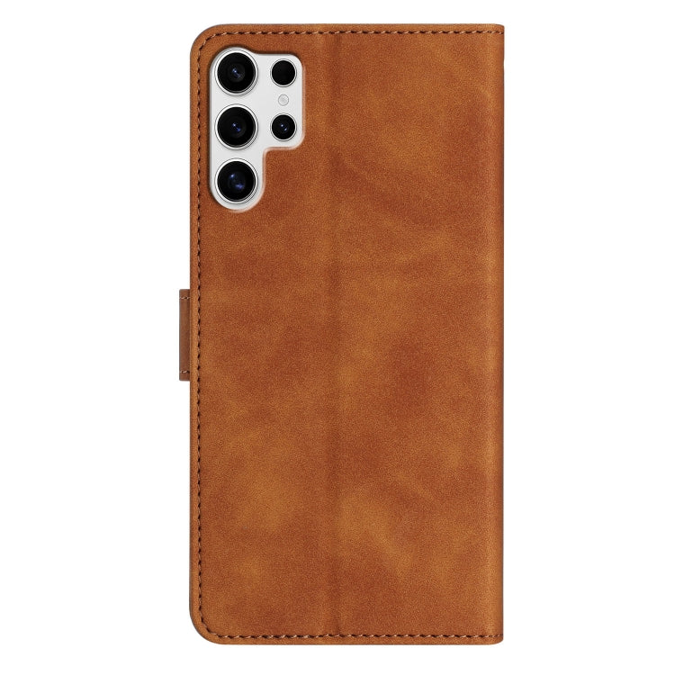 For Samsung Galaxy S25 Ultra 5G Seven Butterflies Embossed Leather Phone Case(Brown) by buy2fix