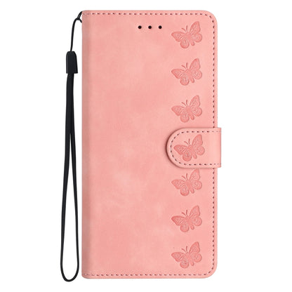 For Samsung Galaxy S25 Ultra 5G Seven Butterflies Embossed Leather Phone Case(Pink) by buy2fix