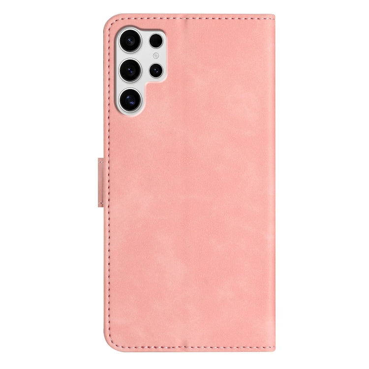For Samsung Galaxy S25 Ultra 5G Seven Butterflies Embossed Leather Phone Case(Pink) by buy2fix