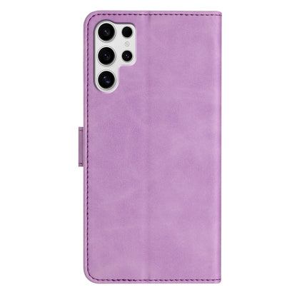 For Samsung Galaxy S25 Ultra 5G Seven Butterflies Embossed Leather Phone Case(Purple) by buy2fix