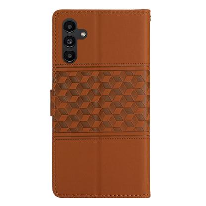 For Samsung Galaxy S25 5G Diamond Embossed Skin Feel Leather Phone Case(Brown) by buy2fix