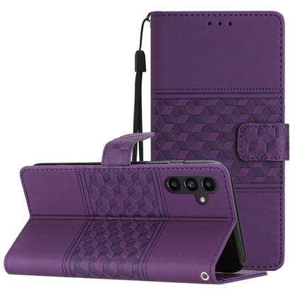 For Samsung Galaxy S25 5G Diamond Embossed Skin Feel Leather Phone Case(Purple) by buy2fix