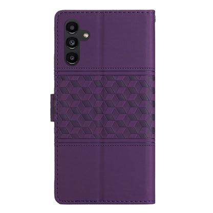 For Samsung Galaxy S25 5G Diamond Embossed Skin Feel Leather Phone Case(Purple) by buy2fix