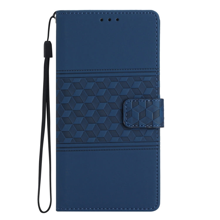 For Samsung Galaxy S25 5G Diamond Embossed Skin Feel Leather Phone Case(Dark Blue) by buy2fix
