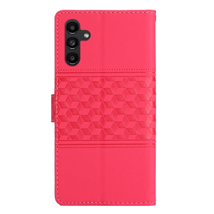 For Samsung Galaxy S25 5G Diamond Embossed Skin Feel Leather Phone Case(Red) by buy2fix
