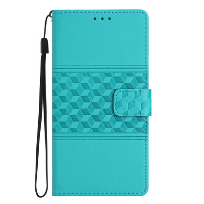 For Samsung Galaxy S25+ 5G Diamond Embossed Skin Feel Leather Phone Case(Blue) by buy2fix