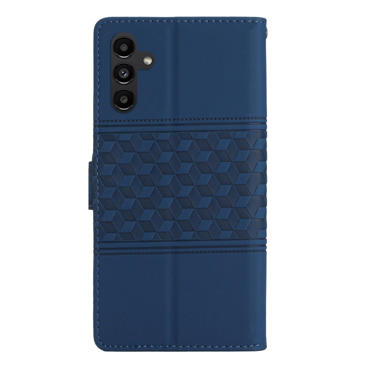 For Samsung Galaxy S25+ 5G Diamond Embossed Skin Feel Leather Phone Case(Dark Blue) by buy2fix