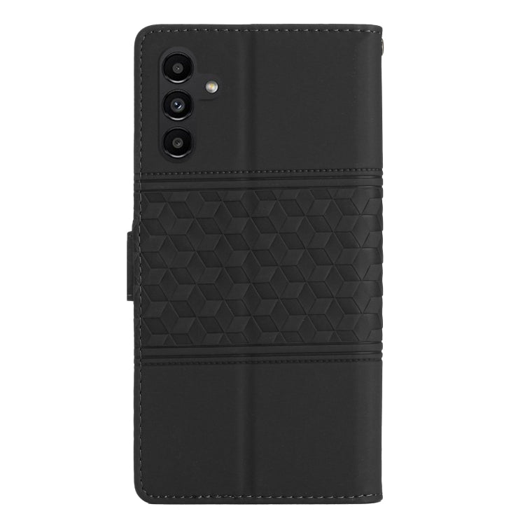 For Samsung Galaxy S25+ 5G Diamond Embossed Skin Feel Leather Phone Case(Black) by buy2fix
