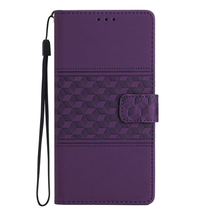 For Samsung Galaxy S25 Ultra 5G Diamond Embossed Skin Feel Leather Phone Case(Purple) by buy2fix
