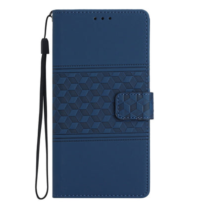 For Samsung Galaxy S25 Ultra 5G Diamond Embossed Skin Feel Leather Phone Case(Dark Blue) by buy2fix