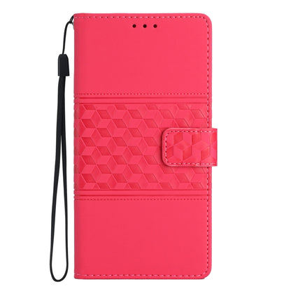For Samsung Galaxy S25 Ultra 5G Diamond Embossed Skin Feel Leather Phone Case(Red) by buy2fix