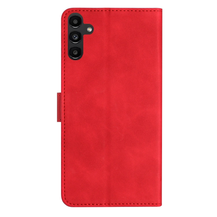 For Samsung Galaxy S25 5G Flower Butterfly Embossing Pattern Leather Phone Case(Red) by buy2fix