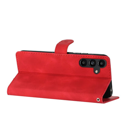 For Samsung Galaxy S25 5G Flower Butterfly Embossing Pattern Leather Phone Case(Red) by buy2fix