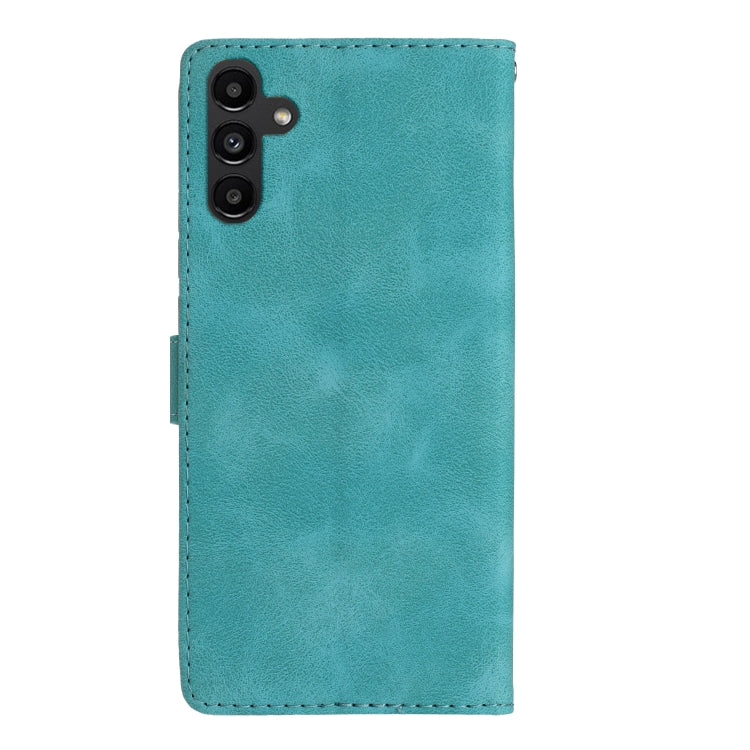 For Samsung Galaxy S25 5G Flower Butterfly Embossing Pattern Leather Phone Case(Sky Blue) by buy2fix
