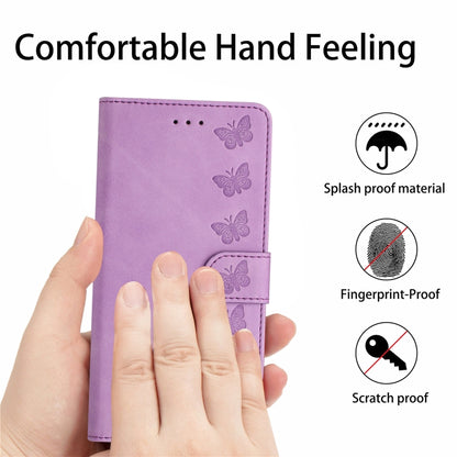 For Samsung Galaxy S25+ 5G Flower Butterfly Embossing Pattern Leather Phone Case(Purple) by buy2fix