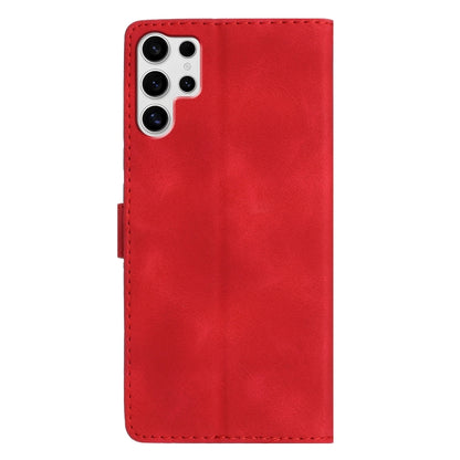 For Samsung Galaxy S25 Ultra 5G Flower Butterfly Embossing Pattern Leather Phone Case(Red) by buy2fix