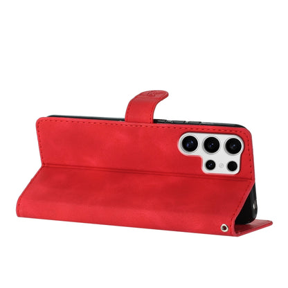 For Samsung Galaxy S25 Ultra 5G Flower Butterfly Embossing Pattern Leather Phone Case(Red) by buy2fix