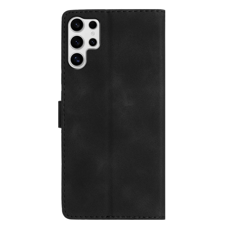 For Samsung Galaxy S25 Ultra 5G Flower Butterfly Embossing Pattern Leather Phone Case(Black) by buy2fix