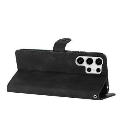 For Samsung Galaxy S25 Ultra 5G Flower Butterfly Embossing Pattern Leather Phone Case(Black) by buy2fix