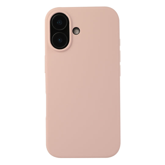 For iPhone 16 Liquid Silicone Phone Case(Sand Pink)