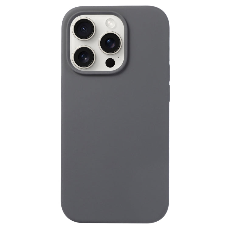 For iPhone 16 Pro Liquid Silicone Phone Case(Charcoal Black) by buy2fix
