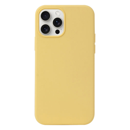 For iPhone 16 Pro Max Liquid Silicone Phone Case(Yellow) by buy2fix
