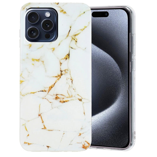 For iPhone 16 Pro Max IMD Marble TPU Phone Case(White) by buy2fix